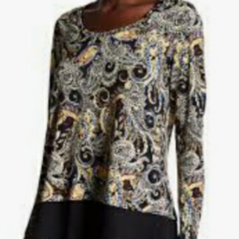 Karen Kane Paisley-print Blouse Size Medium EUC